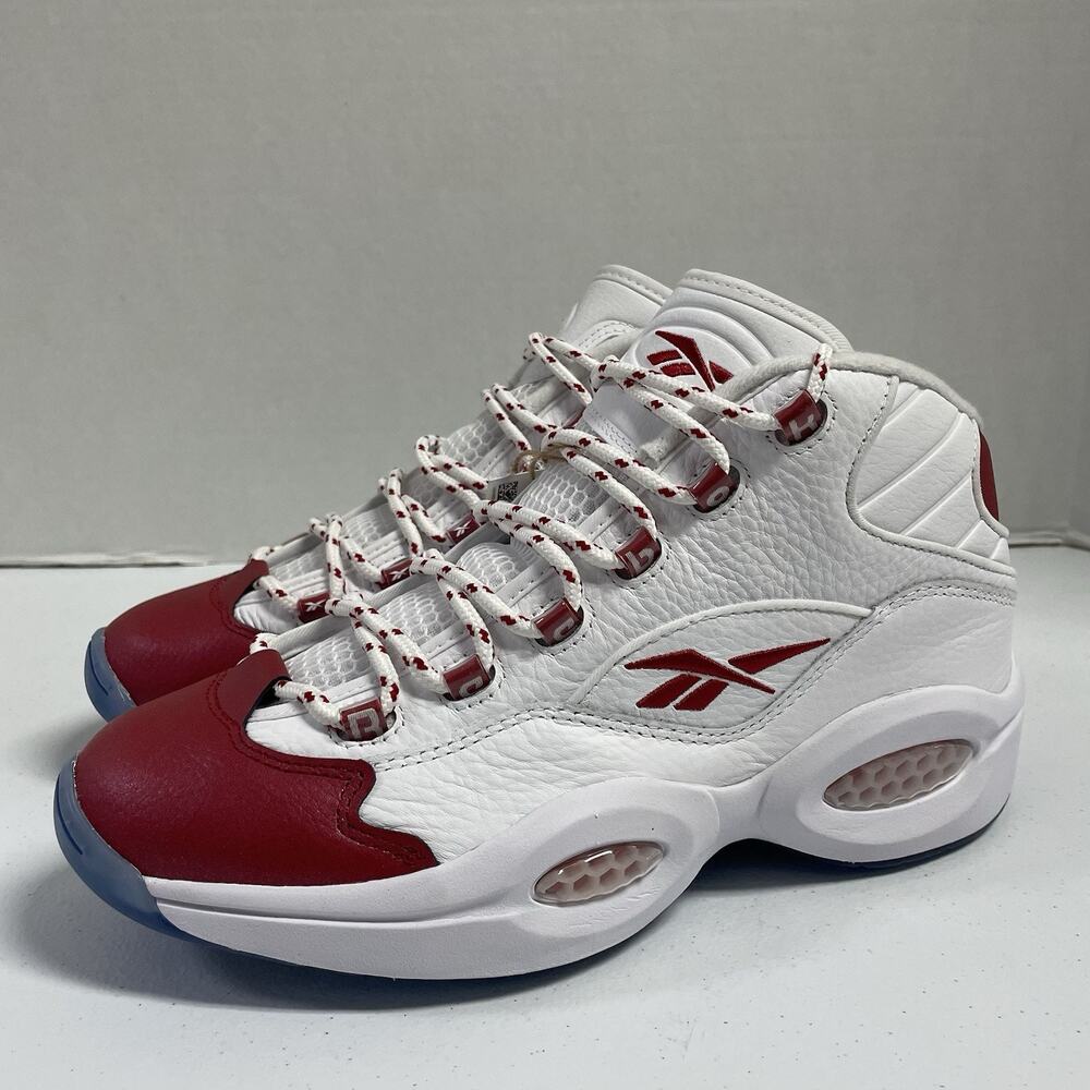 Reebok Question Mid Red Toe 2024 100074721 Size 8.5 Allen Iverson White Red
